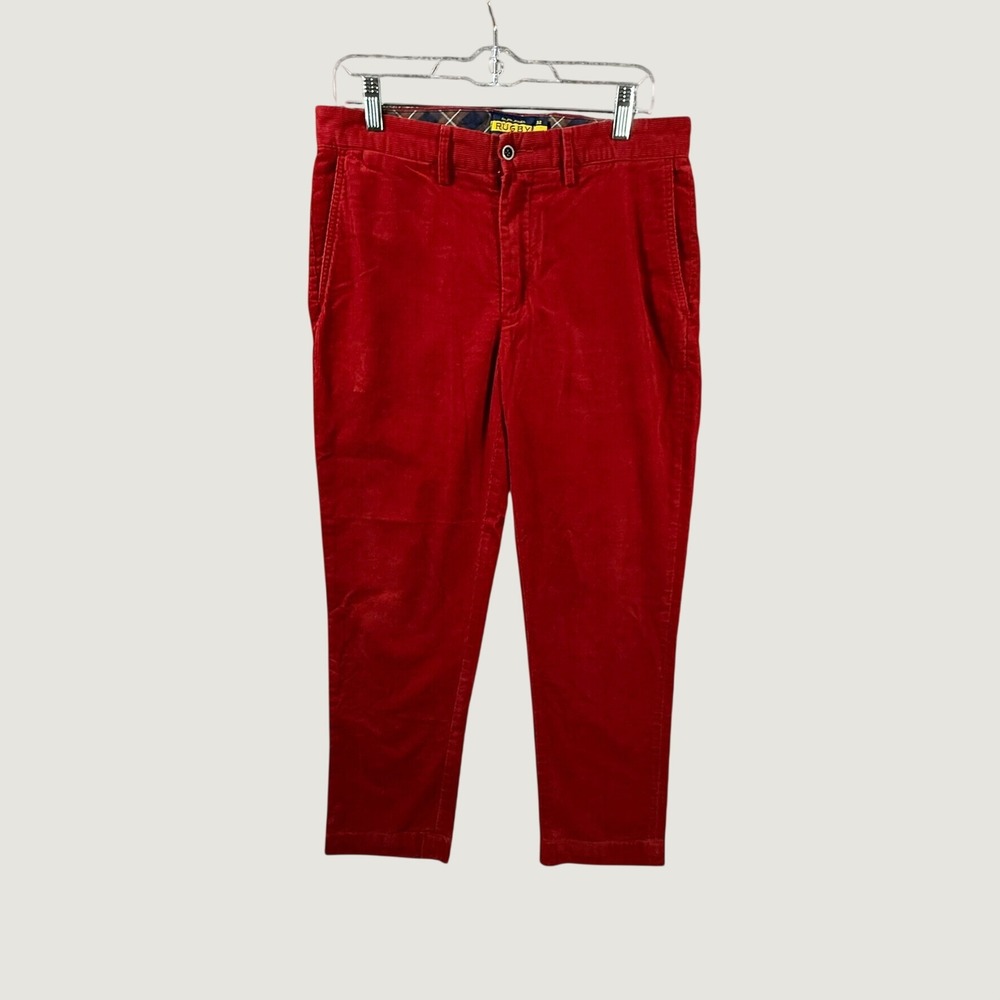 Ralph Lauren Rugby Red Corduroy Pants Mens 32x30 Cotton Straight Preppy Chino